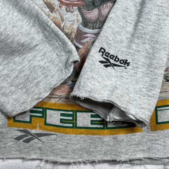 VTG 90s Reebok Grip It Feel It Basketball Gray XL Insta Pump Sweatshirt Thrashed - Picture 7 of 13